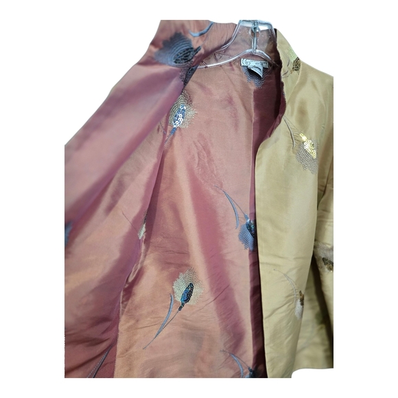 Grace Chuang Tan / Rust Reversible  Jacket with Structured Collar, Large - Picture 4 of 5